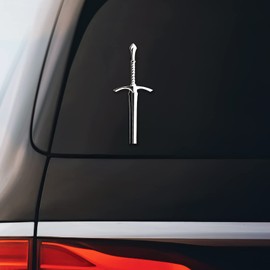 Rings Lord Wizard Sword Sticker Decal Notebook Car Laptop 2.25"x5.5" (White)