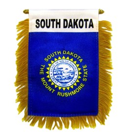 Wholesale lot 3 State South Dakota Mini Flag 4"x6" Window Banner w/suction cup
