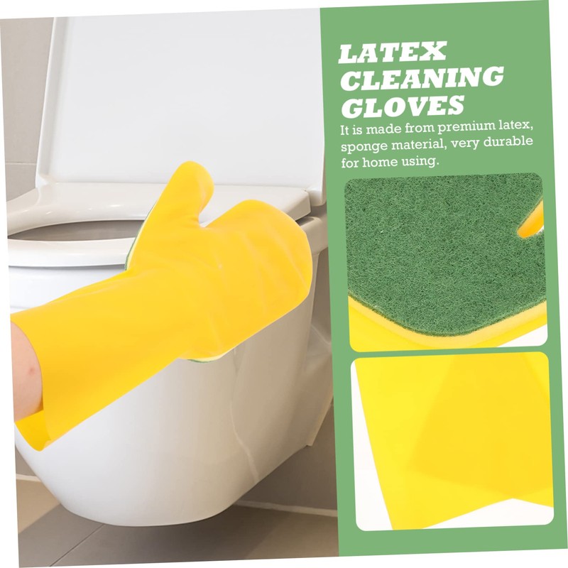 NOLITOY Reusable Cleaning Gloves Comfortable Household Dishwashing Gloves for Kitchen