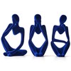 FJS Living Room Decor, Flocked Decor Thinker Statue, Navy Blue Decor Statue Abstract Art Sculpture, Sculpture for Home Living Room Office Shelf Table Decoration, Set of 3