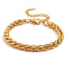 Lubrifico 14k Chunky Gold Plated Rope Link Bracelets for Women