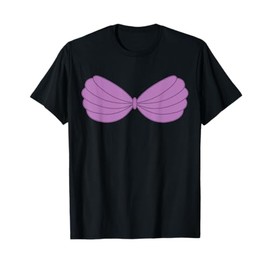 Mermaid Purple Seashell Bra Cartoon Graphic T-Shirt