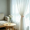4 Pack Linen Braided Curtain Tiebacks, Boho Rustic Curtain Holdback