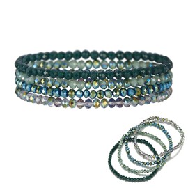 CYMYGS ArmbäNder Set, Kristall Armband, Armban Perle, ArmbäNder Damen Armband Perlen, Mehrschichtige Stretch-Armban, Bunte ArmbäNde Damen, Bohemian Crystal Beaded Multi-Layered Stretch Bracelet