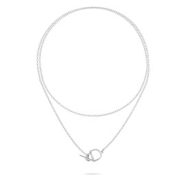 Liebeskind Berlin Necklace 70 cm with Stainless Steel T-Bar Clasp, Stainless Steel, No Gemstone
