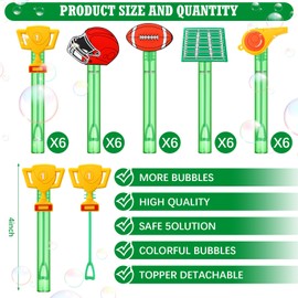 Foilswirl 30 Pcs Bubbles Party Favors for Boys Girls Mini Bubble Wands Tube Bulk Theme Bubble Maker Goodie Bags Stuffer School Classroom Prizes Birthday Gift for Bubble Solution (Football)
