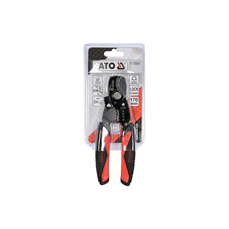 YATO professional wire cable stripper 170 mm long, cutter, 1.6-3.2