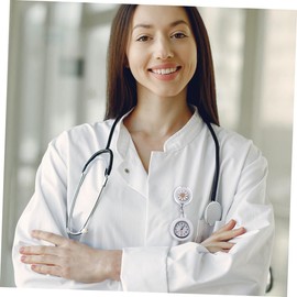 Healeved 2Pcs Retractable Clip Nurse Watch Stylish Flower Pattern Design Durable Medical Watch for Nurses Present for Nurse Week Birthday Mother Day