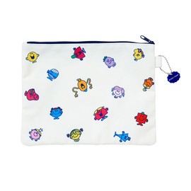 MR.MEN LITTLE MISS Flat Pouch, Mr. Men, Little Miss Men, Approx. Width 9.8 x Depth 0.2 x Height 7.5 inches (25 x 0.5 x 19 cm), Zipper Closure 363995
