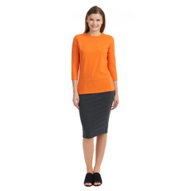 ESTEEZ Large Under Scrubs Tee for Women - Casual Cotton Tops - Base Layering Tshirt (EX801136PUMPKINL)