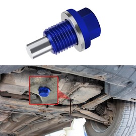 Rebvugr M14×1.5 Magnetic Oil Drain Plug, Transmission Oil Plug, Aluminum Alloy Oil Pan Sump Drain Nut Bolt Screw Repair Kit, Magnetic Oil Drain Plug Removal Tool for Honda, Suzuki, Odyssey (Blue)
