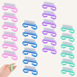 24Pcs Handle Grip Nail Brush, Fingernail Scrub Cleaning Brushes