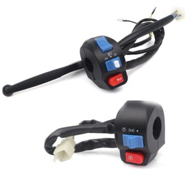 Minho Waterproof Aluminum 7/8'' 22mm Right Side Handle Disc Brake Switch + Left Drum Brake Swith Control Assembly Set for Chinese Scooter