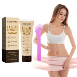 LUXEBARE Hair Removal Cream, Sensitive Skin Hair Remover Cream for Face, Body & Bikini Area, Fragrance Free Depilatory for Women Men, 100g (1)