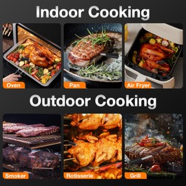 Meat Thermometer, Maypott Smart Wireless Bluetooth 2 Probes IP67 Waterproof Probe, Digital Food Thermometer Kitchen Oven Cooking Steak BBQ Accessories Adults