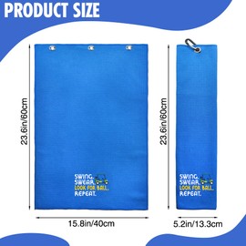 Hafhue Swing Swear Look for Ball Repeat Funny Golf Towel, Golf Gifts for Men Women, Golf Accessories for Men or Women, Birthday Gifts for Golf Fan, Retirement Gift for Men Dad Grandpa (GRM022)