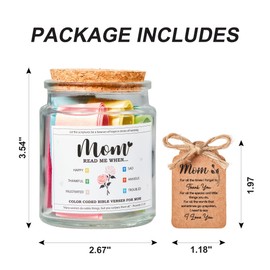 BiZylvyx Bible Verse Jar Mother's Day Gifts for Mom Daughter Grandma Birthday Gift for Mom from Daughters Son Mother in Law Christian Gifts for Mother Daughter Anniversary Christmas Valentines Day Gift for Mom