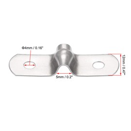 uxcell 5mm(0.2") Rigid Pipe Strap, 2 Holes Tube Strap 201 Stainless Steel Tension Tube Clip Clamp 16pcs