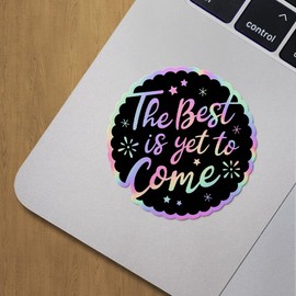 Holographic Decal Stickers of The Best is Yet to Come New Year 2019 Quote Premium Waterproof Vinyl Decal Stickers for Laptop Phone Accessory Helmet Car Window Mug Tuber Cup Door Wall ANDVER3d8496aHO