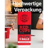 Party Cup Set - 25 Red Cups & 3 Balls
