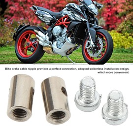 Solderless Cable Nipples 6mm/0.2in Motorcycle Solderless Throttle Cable Nipple Universal Metal Brake Line Throttle Choke End Accessory for Car Motorcycle