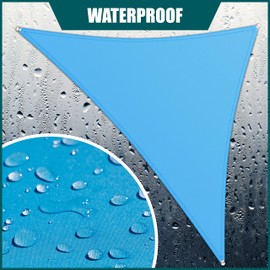 Royal Shade 8' x 14' x 16.1' Blue Triangle Waterproof Sun Shade Sail Order to Make rsTADT12 Canopy Awning, UPF50+ 98% UV Blockage Water Resistant, Outdoor Backyard Patio Garden (We Customize)
