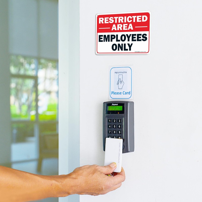 Faittoo Restricted Area Employees Only Sign, 10 x 7 Inches
