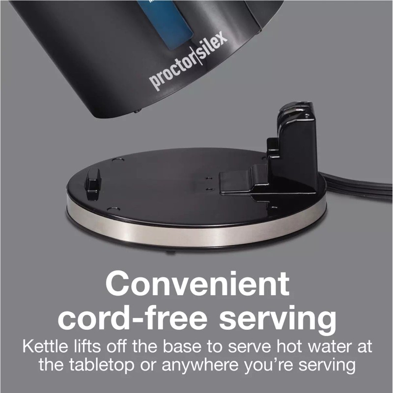 Proctor Silex 1.7L Cordless Electric Kettle Boiler & Heater -