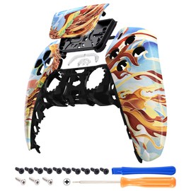 eXtremeRate Fire Phoenix Touchpad Front Shell Compatible with p s 5 Controller BDM-010 020 030 040 050, DIY Replacement Shell Custom Touch Pad Cover Compatible with p s 5 Controller