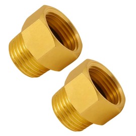 XLHippo G 1/2 BSP Male to US 1/2 NPT Female Thread Converter Adapter (2-Pack), Solid Brass Pipe Fitting，Water Hose Adapter, British to US Gauge Sensor Sender Adapter BSP NPT Thread Converter