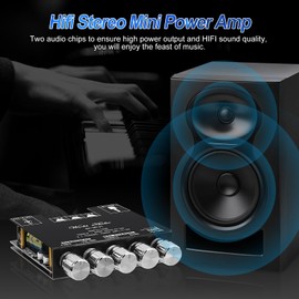 Bluetooth Hi-Fi Amplifier ZK-MT21 2.1 Channels Mini Stereo Audio Amplifier 50W x 2 +100W Class D Digital Power Ampfilier Receiver with BT AUX Input, DC 12-24V for Passive Speaker