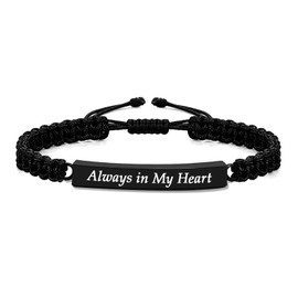 MOSURNSJWY Cremation Jewelry Urn Bracelet for Ashes for Women Men Memorial Human Ashes Keepsake Rope Braided Bracelet Bracelet, Always in My Heart