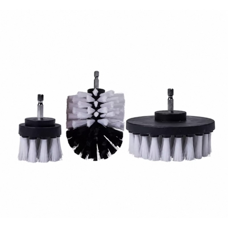 3-Piece Drill Brush Attachment Set, Nylon Power Scrubber Brushes for