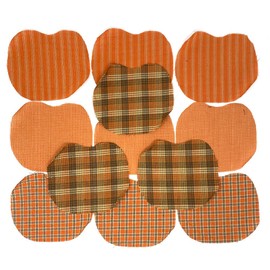 JCS 6 inch Precut Pumpkin Shaped Cotton Homespun Fabric, Set of 12