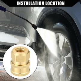 Hihaha Pressure Washer Coupling/Outer Female Washing Gun Adapter Universal for Cars/Heavy Duty Brass 1/4" NPT / 1 Piece Copper Tone