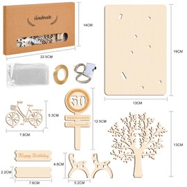 I LOVE MOM Money Gift Wood, Birthday, Bicycle Gift, DIY Three-Dimensional Trees/Bench Decoration, Numbers, for Gifts, Weddings, Parties, Birthdays, Anniversaries (GYY-50)