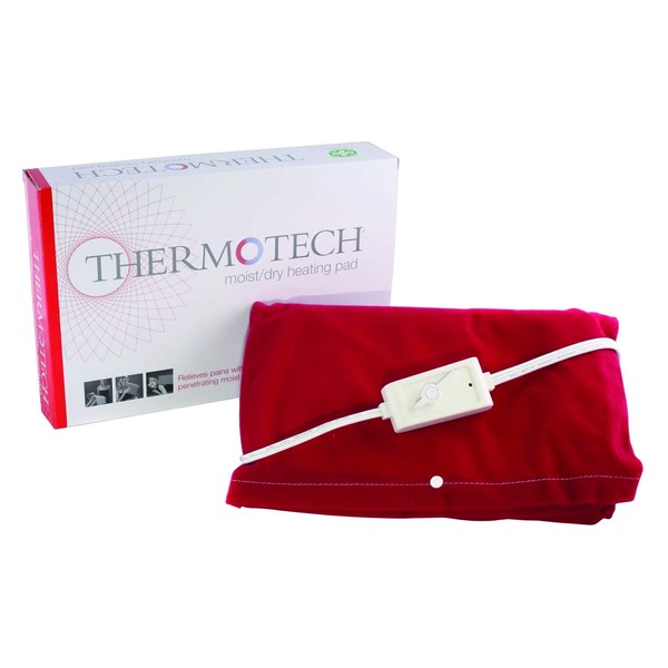 Electric Heating Pad for Back Pain and Cramps by Thermotech - Medical Grade Therapeutic Heat Therapy, Medium Moist Heat/Dry Blanket - 16" x 12"