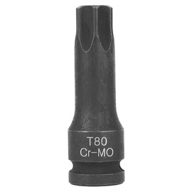 Akozon t80 トルクスビット 1/4 + 1/2インチソケットレンチアダプター スターヘッドドライブ エアインパクトソケット 車の修理ツール 機械用ソケット (T80)