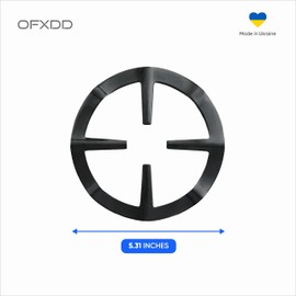 Stove Grates 2 Pcs - Metal Burner Grate - Gas Stove Burner Grates - Gas Ring Reducer for Stovetop, Black