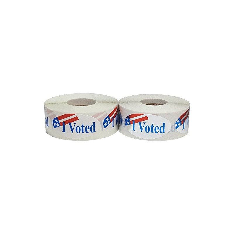 I Voted Stickers 2 x 1 Oval Shape Bulk Pack