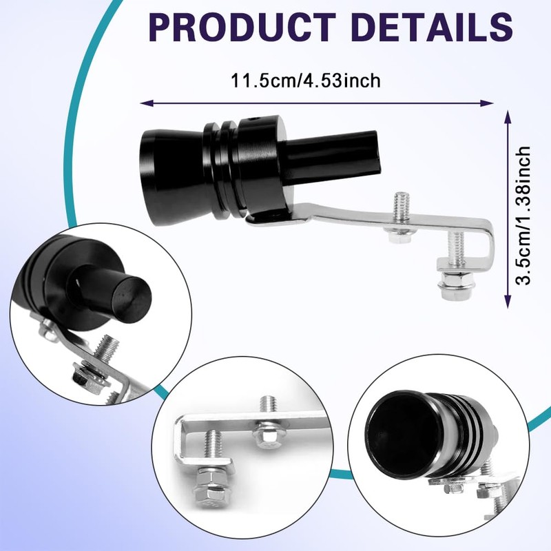 2PCS Car Turbo Whistle, Automotive Replacement Exhaust Mufflers, XL Turbo