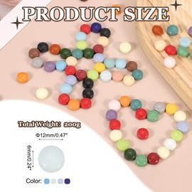 sourcing map 200g Round Mosaic Tiles for Crafts, 0.47 Inches Iridescent Mosaic Glass Pieces for DIY Art Making Supplies Home Decoration (Blue Multicolored)