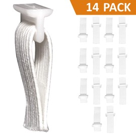 DMSE Wholesale Elastic Curtain Slide Carriers Glides Sliders Slide, and Rollers (14 Pack)