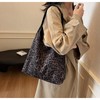 WEEKXING Suede Tote Bags for Women Leopard Print Purse Suede