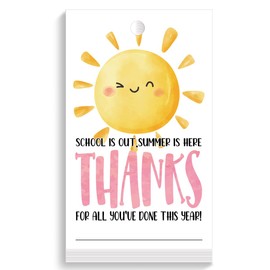 Teacher Appreciation Gift Tags Sunshine Writing Thank You Tag,School is Out Summer is Here Thanks for All You've Done Year Tag,End of School Year Tags Gift Tags,Thank You Gift Tags for Teacher