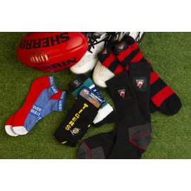 AFL Essendon Bombers Comfortable Soft Feel Supporter Bed Socks 3 pair | Australian Football League (Women's 9-12)