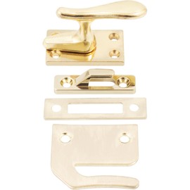 Stone Harbor Hardware Casement Latch with Three Strike Plates, Polished Brass
