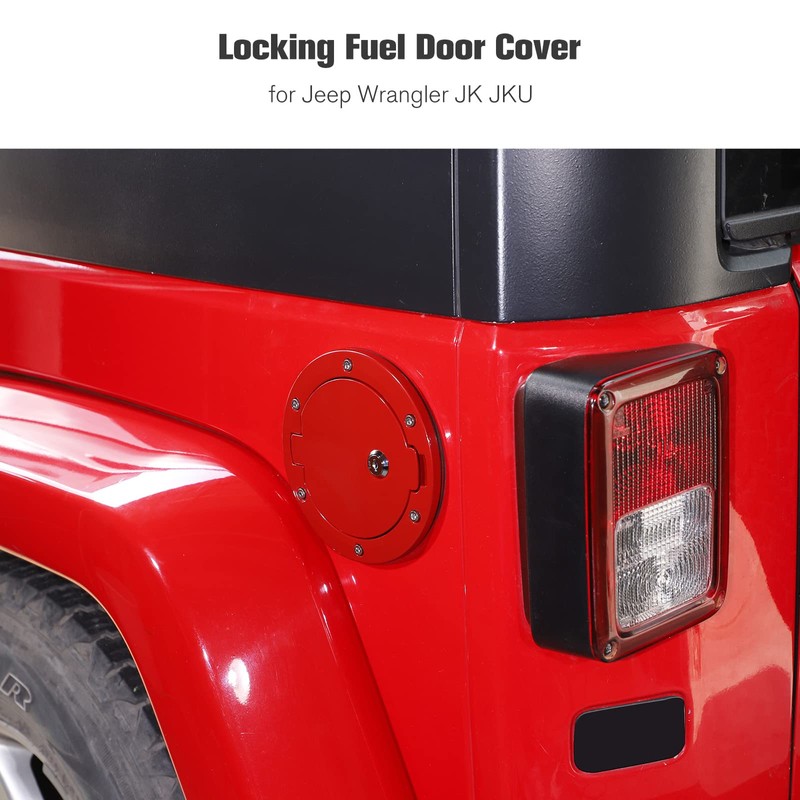 JeCar Fuel Filler Door Locking Gas Cap Cover Exterior Accessories