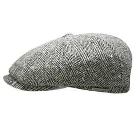 Melegari Gloucester Cap | Newsboy Donegal Tweed Cap | Made in Italy | Men/Women | Autumn Winter, bright grey (ral 7035), 7 5/8