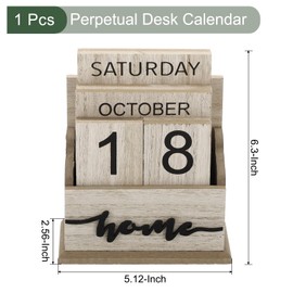 YOKIVE Wooden Block Perpetual Calendar for Desk, Style 3 Wood Month Date Display Blocks, Great for Daily Desktop Shop Bar Desk Decor (Brown)